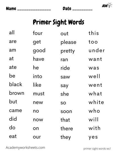 smart card primer|primer sight word list printable.